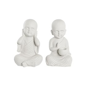 Figurine Décorative DKD Home Decor 25,5 x 19 x 39 cm Blanc Moine Orien