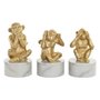 Figurine Décorative DKD Home Decor Blanc Doré Tropical Singes 10,5 x 1