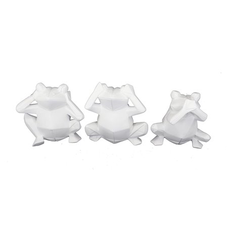 Figurine Décorative DKD Home Decor 18,5 x 13 x 17,8 cm Blanc Grenouill