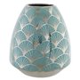 Vase DKD Home Decor Porcelaine Doré Turquoise Blanc Oriental Chrome 16