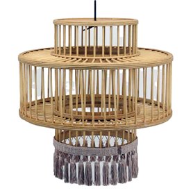 Suspension DKD Home Decor Marron Beige 50 W Frange Urbaine 220 V 45 x 