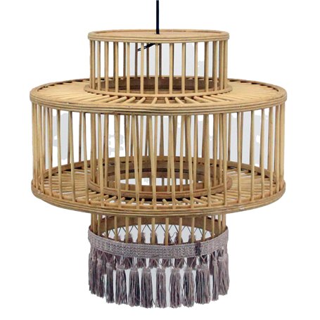 Suspension DKD Home Decor Marron Beige 50 W Frange Urbaine 220 V 45 x 