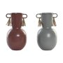 Vase DKD Home Decor 14 x 13 x 24 cm Gris Métal Terre cuite (2 Unités)