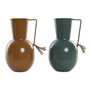 Vase DKD Home Decor 14.5 x 13 x 24 cm Métal Orange Vert Moutarde (2 Un