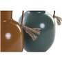 Vase DKD Home Decor 14.5 x 13 x 24 cm Métal Orange Vert Moutarde (2 Un