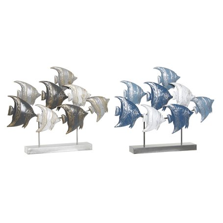 Figurine Décorative DKD Home Decor 56 x 8,3 x 46 cm Bleu Turquoise Bla