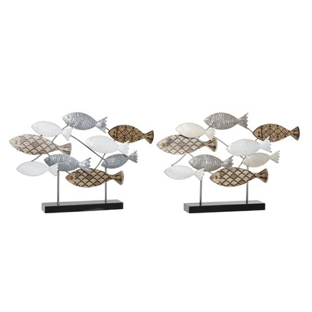 Figurine Décorative DKD Home Decor 65,4 x 9,5 x 43 cm Noir Bleu Marron