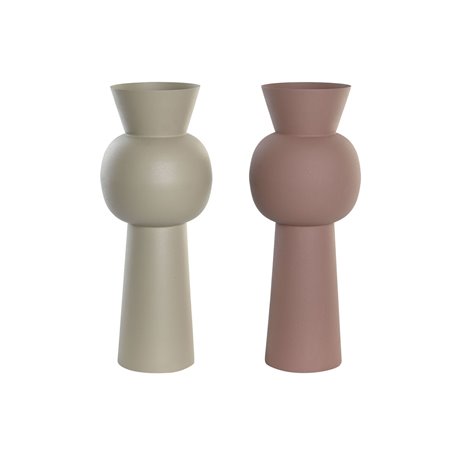 Vase DKD Home Decor Beige Rose Fer 19 x 19 x 51,5 cm (2 Unités)