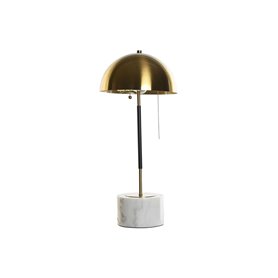 Lampe de bureau DKD Home Decor Noir Doré Métal Marbre 50 W 220 V 25 x 