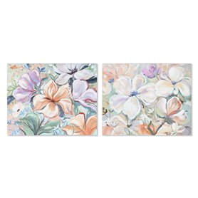 Cadre Home ESPRIT Fleurs Shabby Chic 100 x 3,7 x 80 cm (2 Unités)