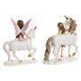 Figurine Décorative Home ESPRIT Blanc Rose 16 x 7 x 19 cm (2 Unités)