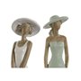 Figurine Décorative Home ESPRIT Blanc Vert Femme 7,5 x 7,5 x 30 cm (2 