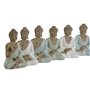 Figurine Décorative Home ESPRIT Blanc Vert Turquoise Buda Oriental 6 x