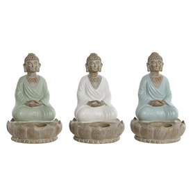 Figurine Décorative Home ESPRIT Blanc Vert Turquoise Buda Oriental 12 