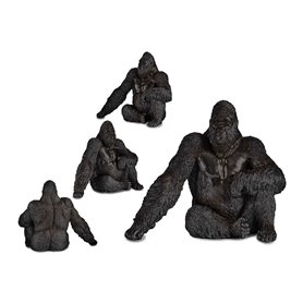 Figurine Décorative Gorille Noir Résine (34 x 50 x 63 cm)