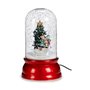 Boule de Neige Sapin de Noël Bonhomme de Neige Rouge Plastique 18 x 30