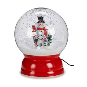 Boule de Neige Bonhomme de Neige 22 x 27 cm Rouge Plastique