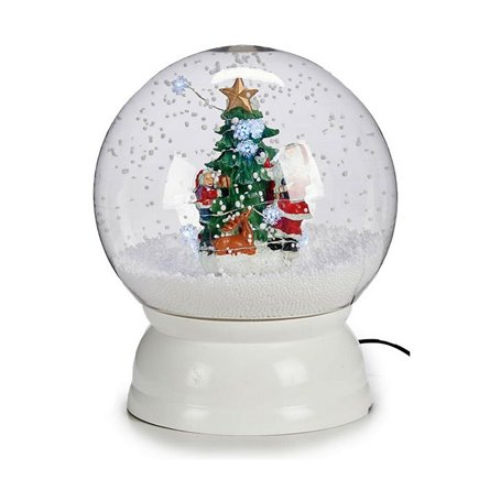 Boule de Neige Sapin de Noël 22 x 27 cm Blanc Plastique