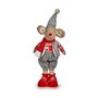 Figurine Décorative Souris Noël 48 cm Blanc Rouge Gris Crème