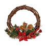 Couronne de Noël 30,48 cm Rouge Bois Vert Plastique