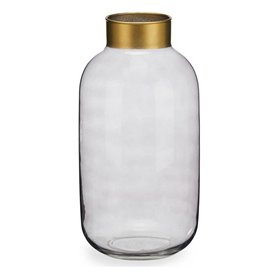 Vase Lisse Gris Doré verre (14,5 x 29,5 x 14,5 cm)