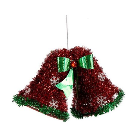 Décorations de Noël Cloches 13,5 x 10 x 21 cm Rouge Blanc Vert