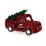 Figurine Décorative Voiture Noël guirlande 15 x 18 x 27 cm Rouge Vert 