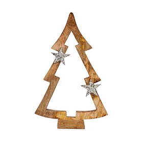Sapin de Noël silhouette 6,5 x 39 x 23 cm Bois Marron