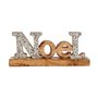 Figurine Décorative Noel Paillettes 6,5 x 10 x 25 cm Argenté Bois