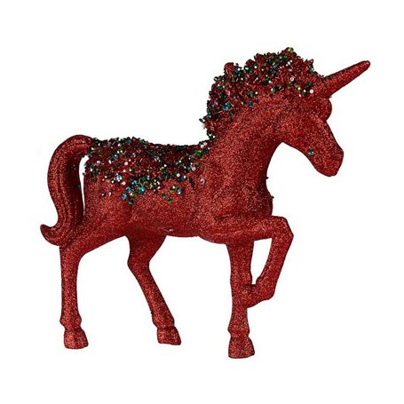 Figurine Décorative Licorne 9,5 x 31 x 40 cm Rouge Bleu Plastique