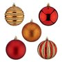 Boules de Noël Ø 8 cm 30 Unités Rouge Doré Orange PVC