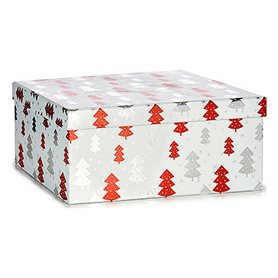 Set de boîtes décoratives Sapin de Noël Noël Rouge Argenté Blanc Carto