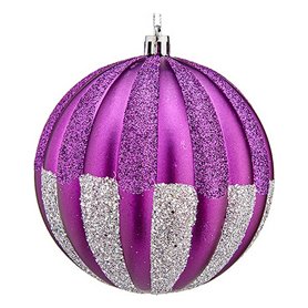 Boules de Noël Ø 10 cm Argenté Violet PVC