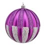 Boules de Noël Ø 10 cm Argenté Violet PVC