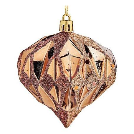 Boules de Noël Diamant Ø 8 cm Marron Plastique 8 x 9 x 8 cm