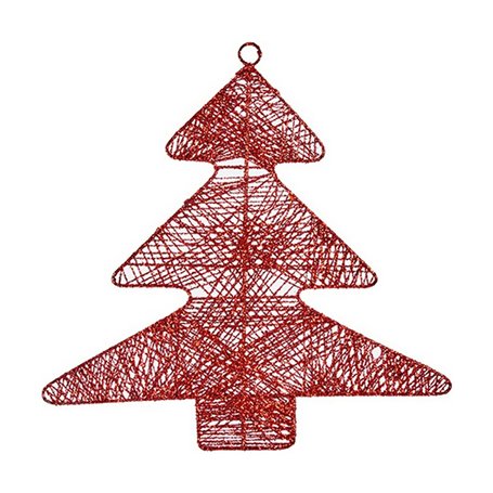 Décorations de Noël Rouge Métal Sapin de Noël 36,7 x 0,2 x 37,5 cm