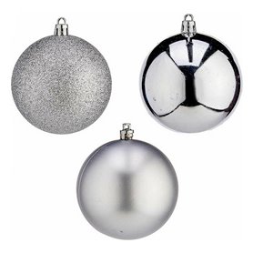 Boules de Noël Ø 8 cm 20 Unités 19 x 19 x 35 cm Argenté PVC