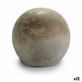 Figurine Décorative Gris Ciment Ballon (10 x 10 x 10 cm) (12 Unités)