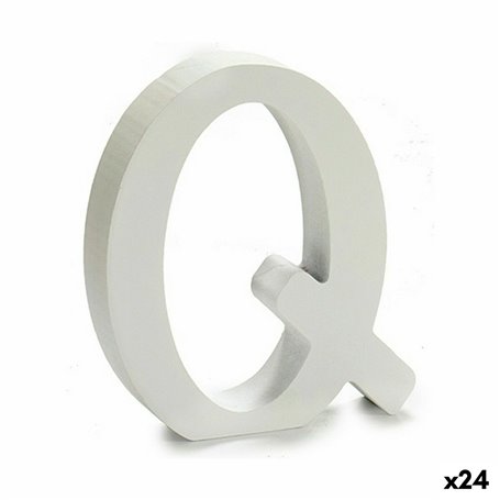 Lettre Q Bois Blanc (2 x 16 x 14,5 cm) (24 Unités)