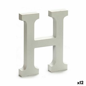 Lettre H Bois Blanc (1,8 x 21 x 17 cm) (12 Unités)