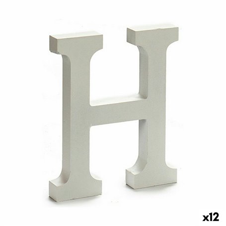 Lettre H Bois Blanc (1,8 x 21 x 17 cm) (12 Unités)