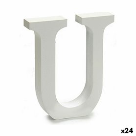 Lettre U Bois Blanc (2 x 16 x 14,5 cm) (24 Unités)