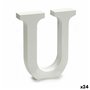 Lettre U Bois Blanc (2 x 16 x 14,5 cm) (24 Unités)