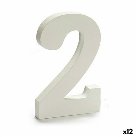 Numéro 2 Bois Blanc (1,8 x 21 x 17 cm) (12 Unités)