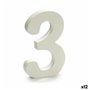 Numéro 3 Bois Blanc (1,8 x 21 x 17 cm) (12 Unités)