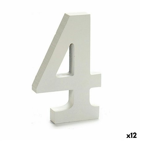 Numéro 4 Bois Blanc (1,8 x 21 x 17 cm) (12 Unités)