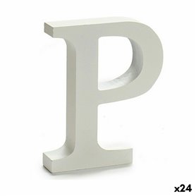 Lettre P Bois Blanc (2 x 16 x 14,5 cm) (24 Unités)