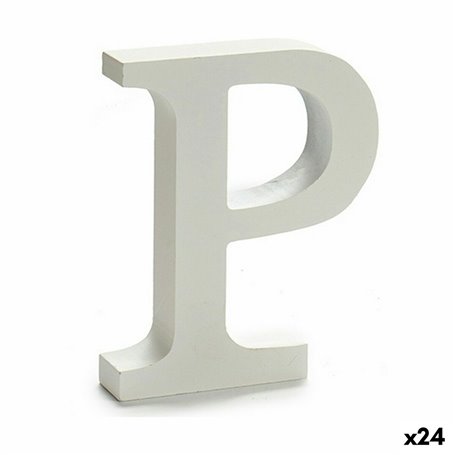 Lettre P Bois Blanc (2 x 16 x 14,5 cm) (24 Unités)