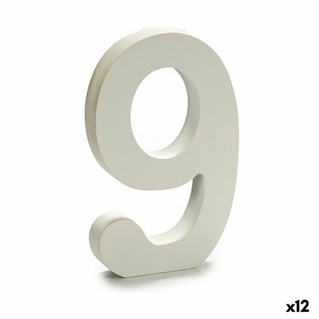 Numéro 9 Bois Blanc (1,8 x 21 x 17 cm) (12 Unités)