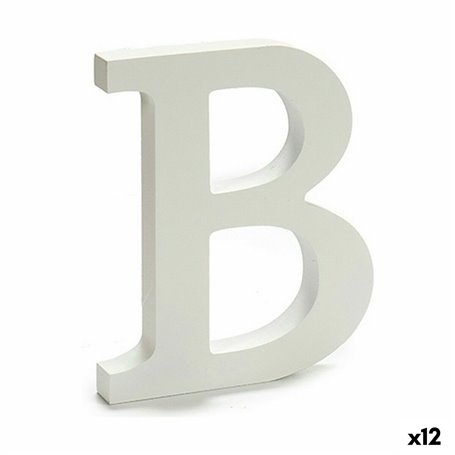 Lettre B Bois Blanc (1,8 x 21 x 17 cm) (12 Unités)